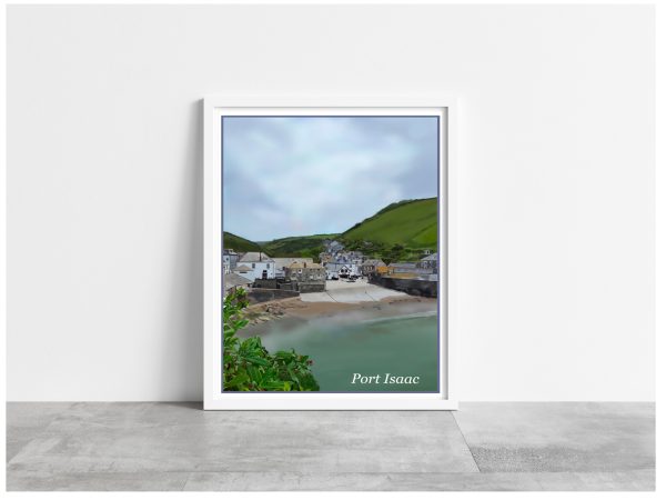 Port Isaac in Cornwall Location Art Print